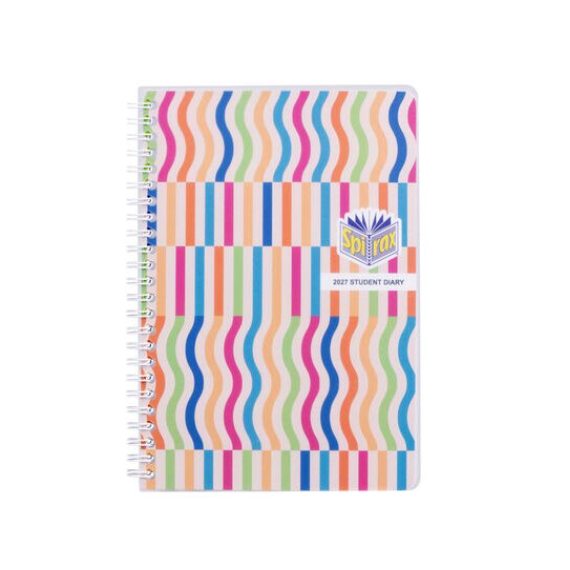 SPIRAX 2027 STUDENT WIRO DIARY A5 WEEK-TO-VIEW MULTICOLOUR