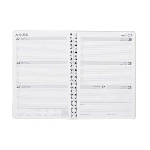 SPIRAX 2027 STUDENT WIRO DIARY A5 WEEK-TO-VIEW MULTICOLOUR