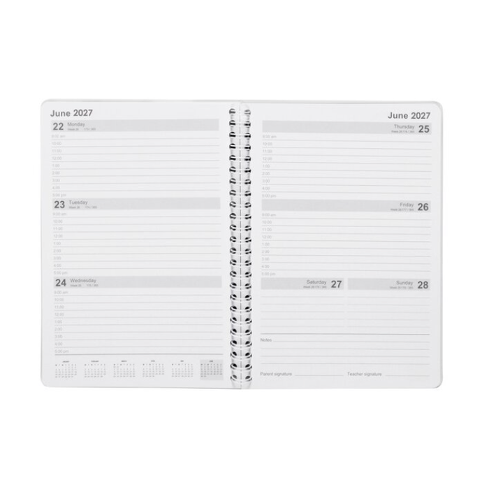 SPIRAX 2027 STUDENT WIRO DIARY A5 WEEK-TO-VIEW MULTICOLOUR