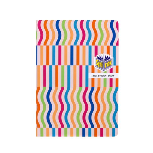 SPIRAX 2027 STUDENT CASEBOUND DIARY A5 WEEK-TO-VIEW MULTICOLOUR