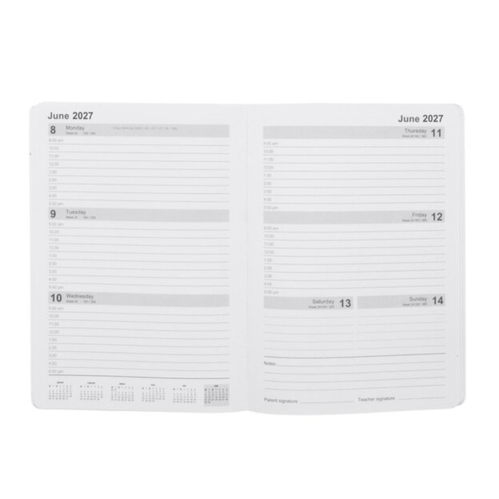 SPIRAX 2027 STUDENT CASEBOUND DIARY A5 WEEK-TO-VIEW MULTICOLOUR
