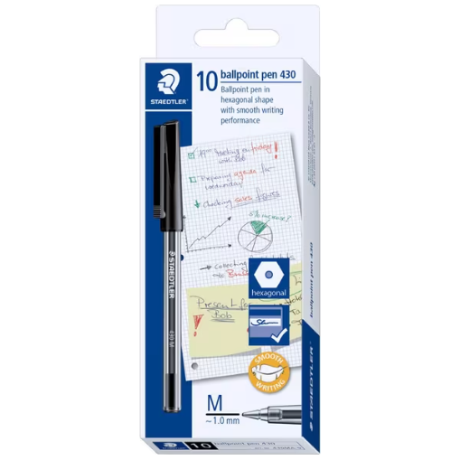 Staedtler 430 Medium Ballpoint Pens - Black