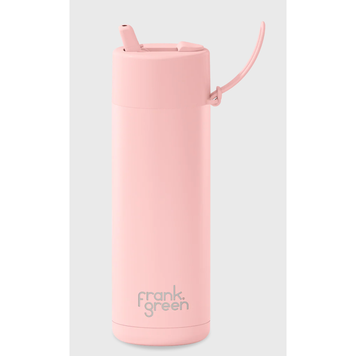 Frank Green 595mL Stainless Steel Ceramic Reusable Bottle with Flip Straw Lid