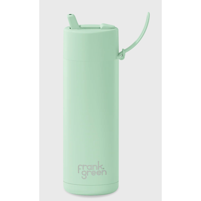 Frank Green 595mL Stainless Steel Ceramic Reusable Bottle with Flip Straw Lid