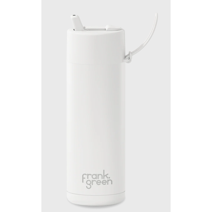 Frank Green 595mL Stainless Steel Ceramic Reusable Bottle with Flip Straw Lid