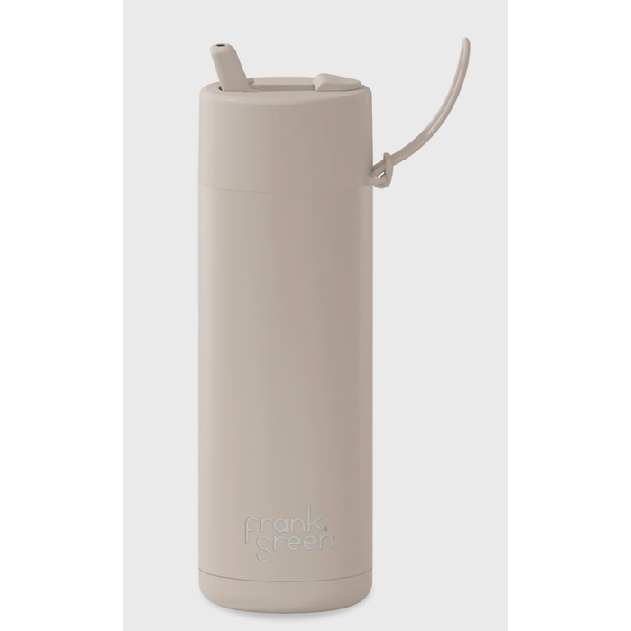 Frank Green 595mL Stainless Steel Ceramic Reusable Bottle with Flip Straw Lid
