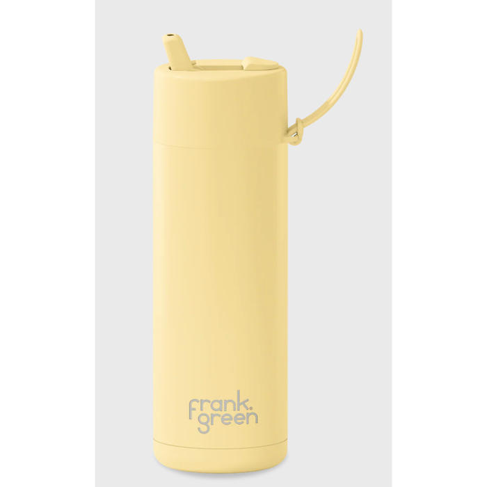 Frank Green 595mL Stainless Steel Ceramic Reusable Bottle with Flip Straw Lid