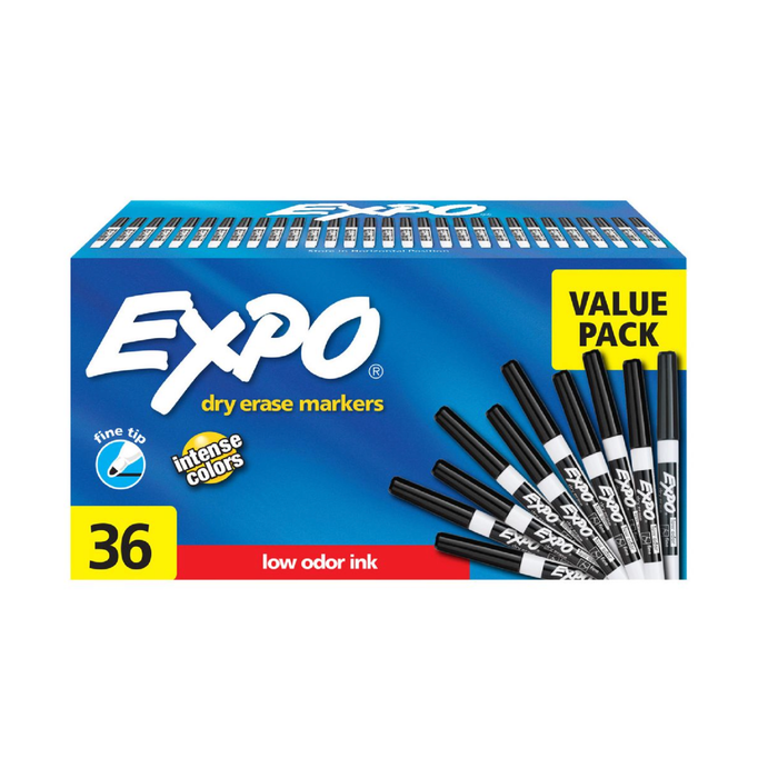 Expo Whiteboard Marker Fine Black (Assorted Sizes)