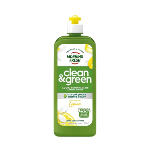 Clean and Green Lemon Morning Fresh Dishwashing Liquid 650ml