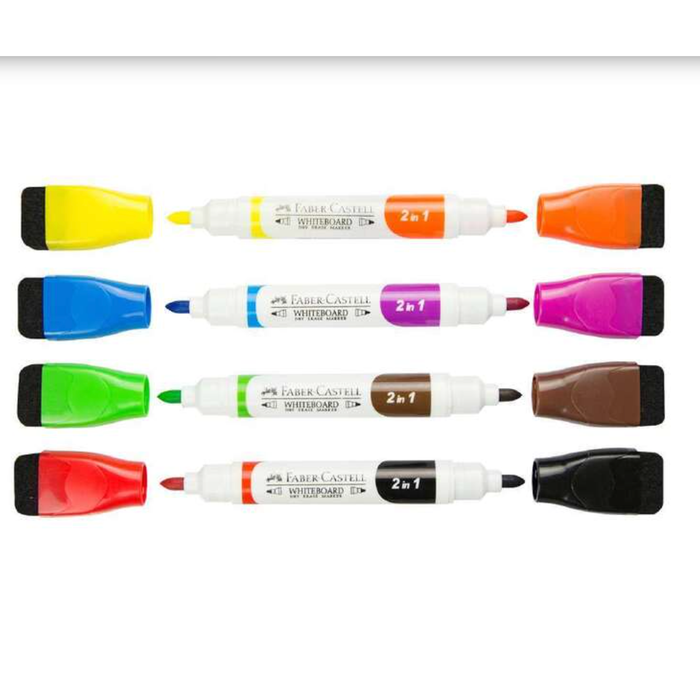 Faber Castell Whiteboard Markers Magnetic Eraser Caps 4 Pack