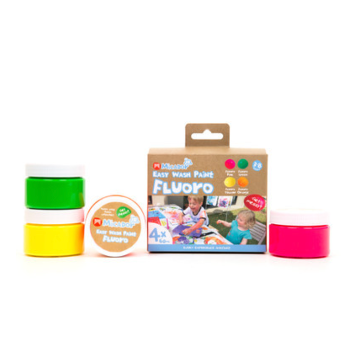 Micador Easy Wash Paint Fluoro 4pk