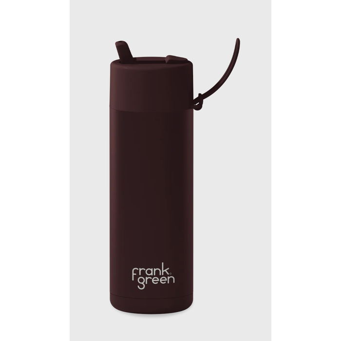 Frank Green 595mL Stainless Steel Ceramic Reusable Bottle with Flip Straw Lid