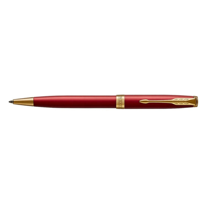 Parker Sonnet Red Lacquer Gold Trim Ballpoint Pen