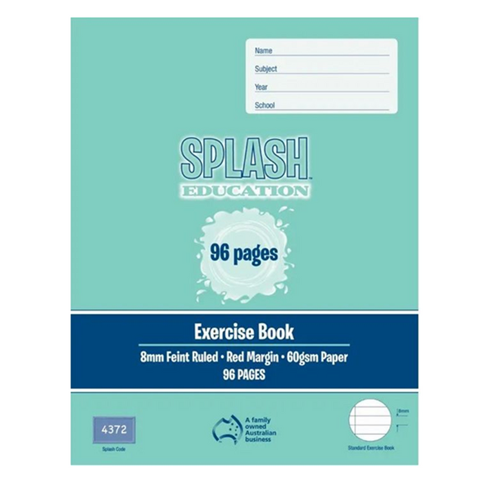 Splash 9x7 8mm Ruled Exercise Book - 96 Pages