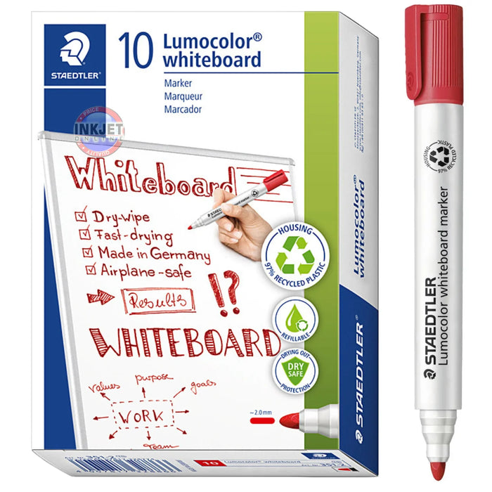 Staedtler Lumocolor Whiteboard Marker Bullet Tip Red — Brilliant