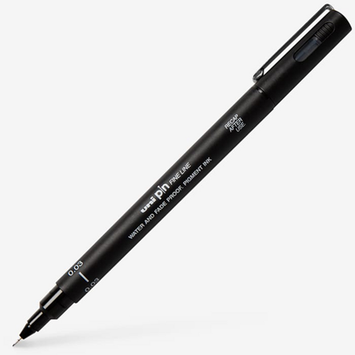 Uni Pin Fine Liner Pen - 0.03 mm Black