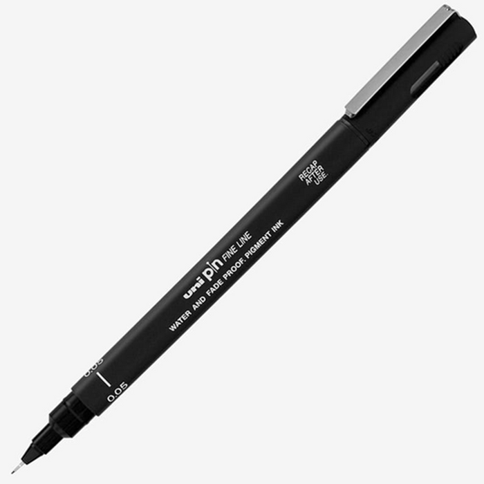 Uni Pin Fine Liner Pen - 0.05 mm Black