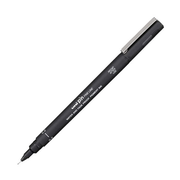 Uni Pin Fine Liner Pen - 0.2 mm Black