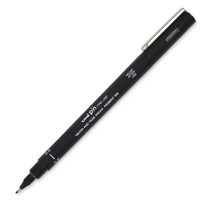 Uni Pin Fine Liner Pen - 0.6 mm Black