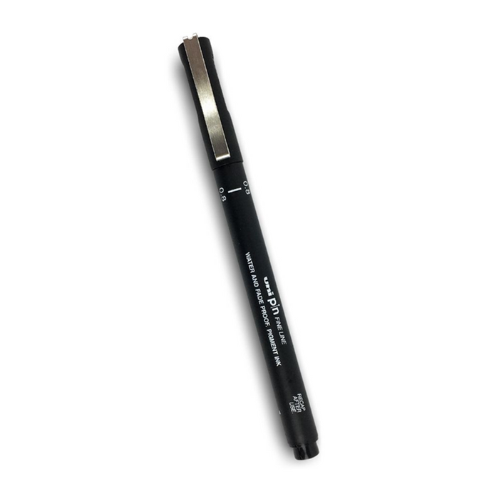Uni Pin Fine Liner Pen - 0.8 mm Black