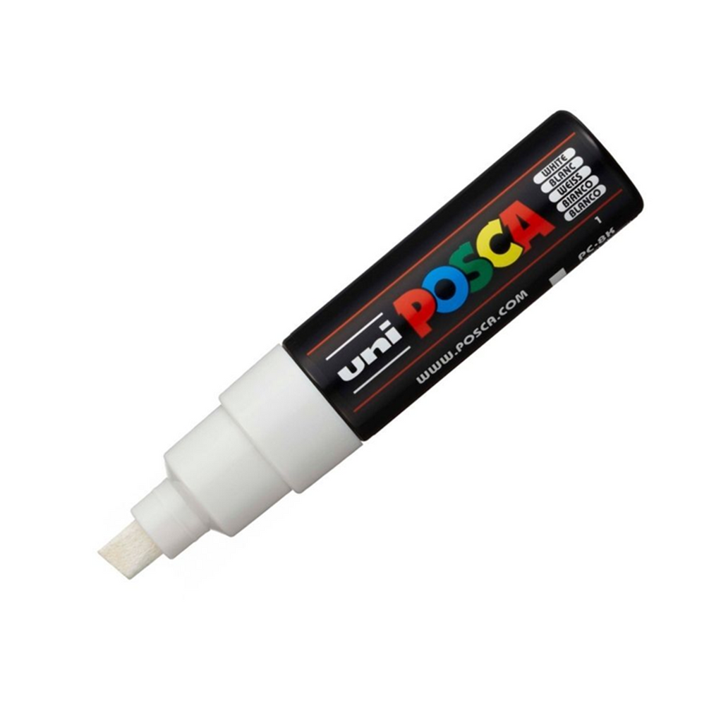 Uni Posca Paint Marker Bold Chisel Tip 8.0mm - White — Brilliant Minds ...