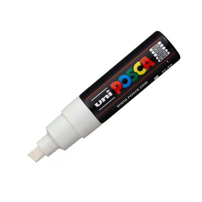 Uni Posca Paint Marker Bold Chisel Tip 8.0mm  - White