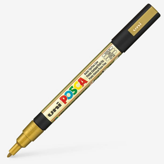 Uni Posca Paint Marker Fine Bullet Shaped 0.9-1.3mm - Metallic Gold