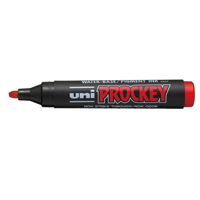 Uni Prockey Chisel Tip Marker - Red
