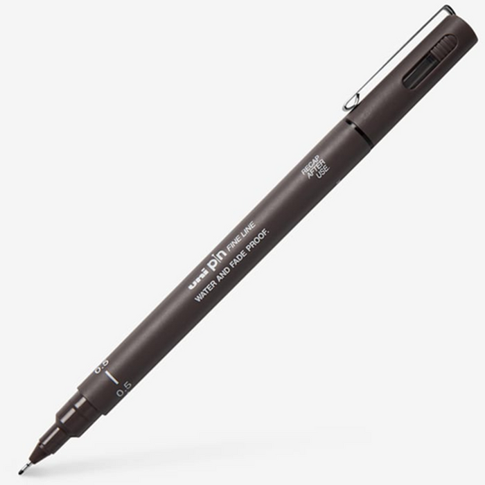 Uni Pin Fine Liner Pen - 0.5 mm Dark Grey