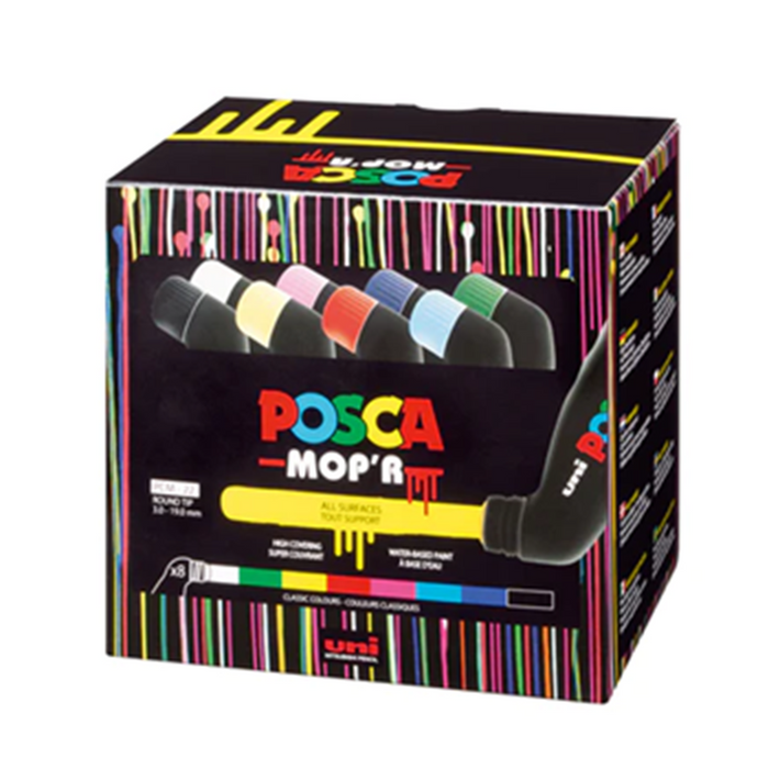 Uni Posca MOP'R Round Tip 3.0-19.0mm - 8 Colours