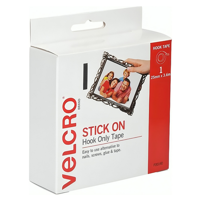 Velcro Stick on Hook Only Tape - White