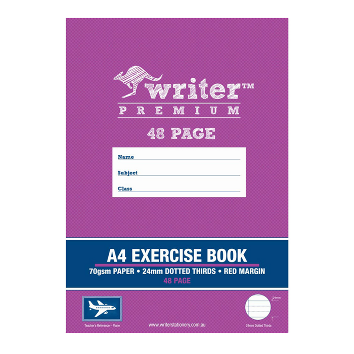 Writer Premium A4 24mm Dotted Thirds Exercise Book - 48 Pages