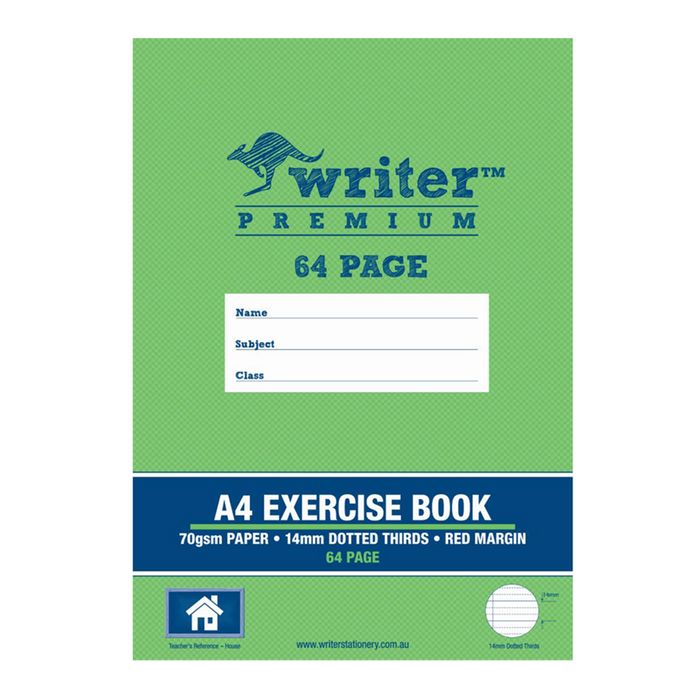 Writer Premium A4 14mm Dotted Thirds Exercise Book - 64 Pages