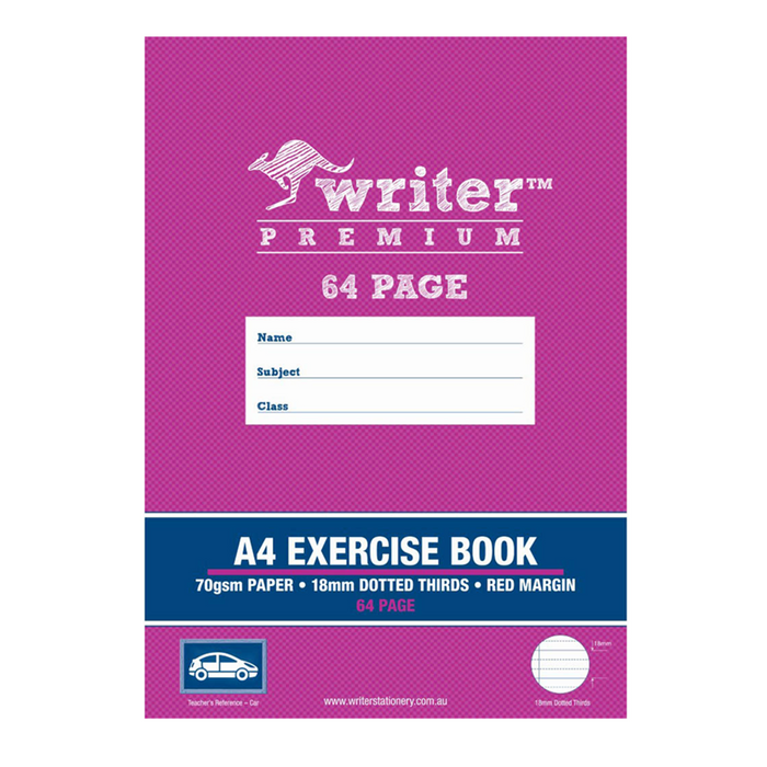 Writer Premium A4 18mm Dotted Thirds Exercise Book - 64 Pages