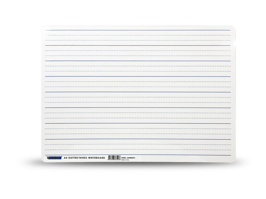 Osmer Student Whiteboard A4 Flexible – Plain & Dotted Thirds, Double-Sided