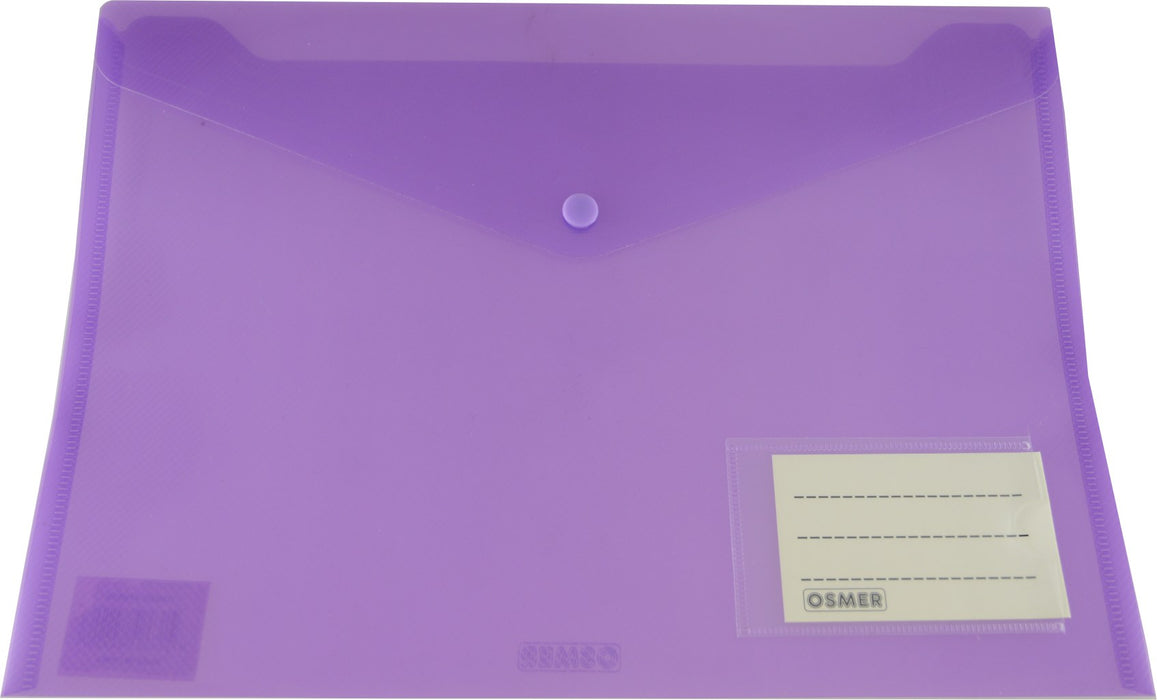 A4 Document Wallet with Name Pocket (Assorted Colours)