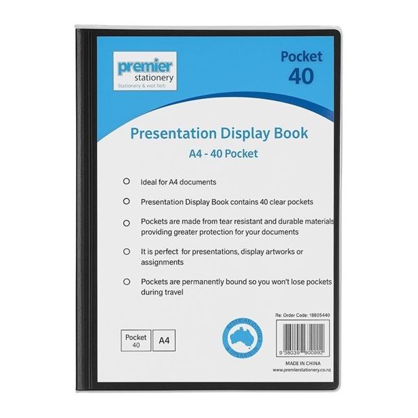 Premier A4 Presentation Display Book – 40 Pocket