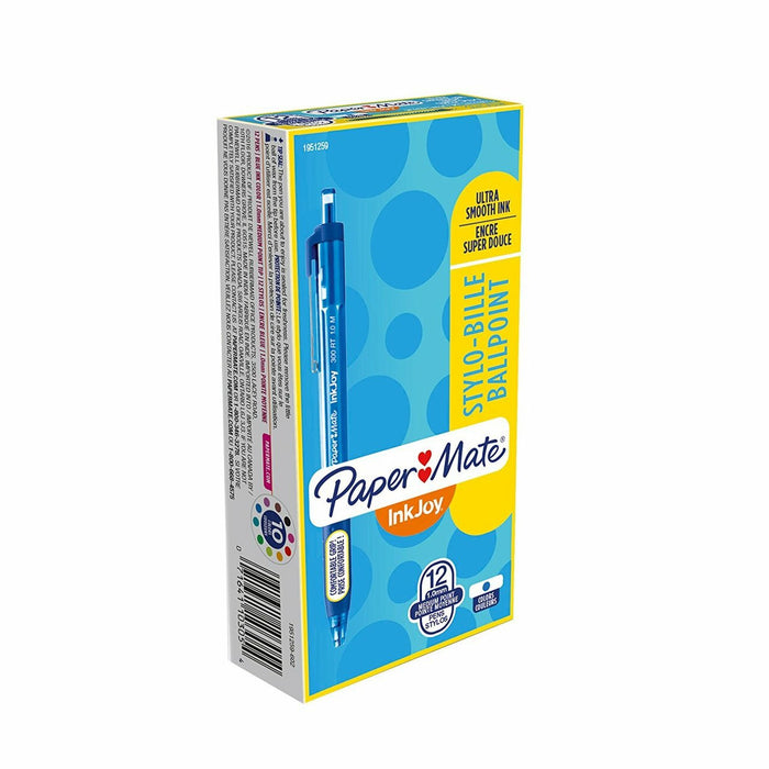 Papermate Ballpoint Pen 12 Pack Blue Retractable 1.0mm