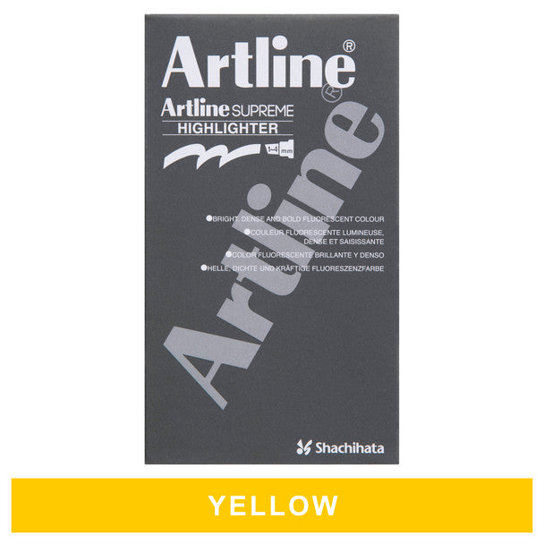 Artline Supreme Highlighter Yellow - 12 Pack