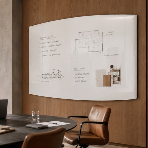 Visionchart Lumiere ARC Magnetic Glassboard 1800 x 1200mm White
