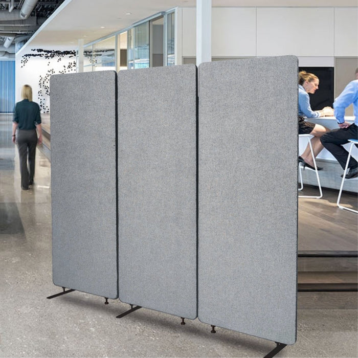 Visionchart ZIP Acoustic Screen Room Divider 3 Panels 1650 x 1830mm Silver