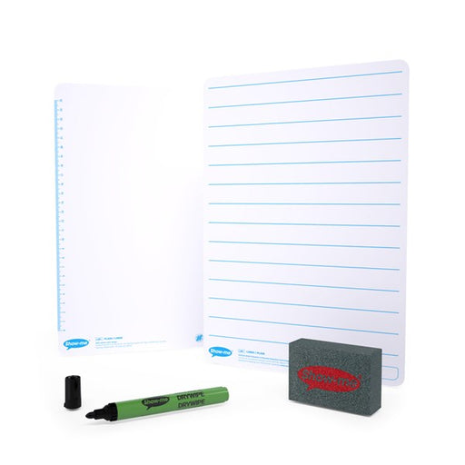Show Me Lined/ Plain Double-sided A4 Mini Whiteboards ( Pack of 35)