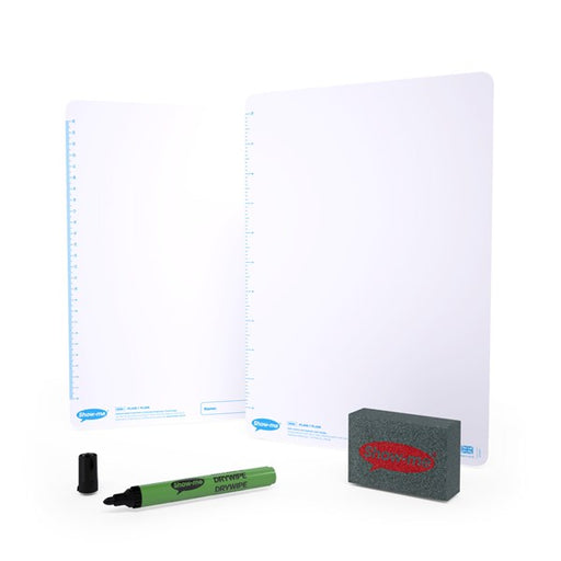 Show Me Plain/ Plain Double-sided A4 Mini Whiteboards ( Pack of 35)