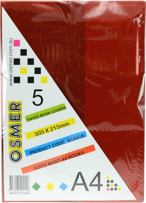 Osmer Tinted Book Cover A4 Pack Of 5