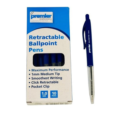 Premier Clic Retractable Ballpoint Pen Blue – 1.0 mm Medium Tip