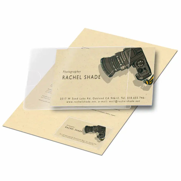 3L Self-adhesive Business Card Pockets Short Side Opening 90 x 56mm Pack of 100