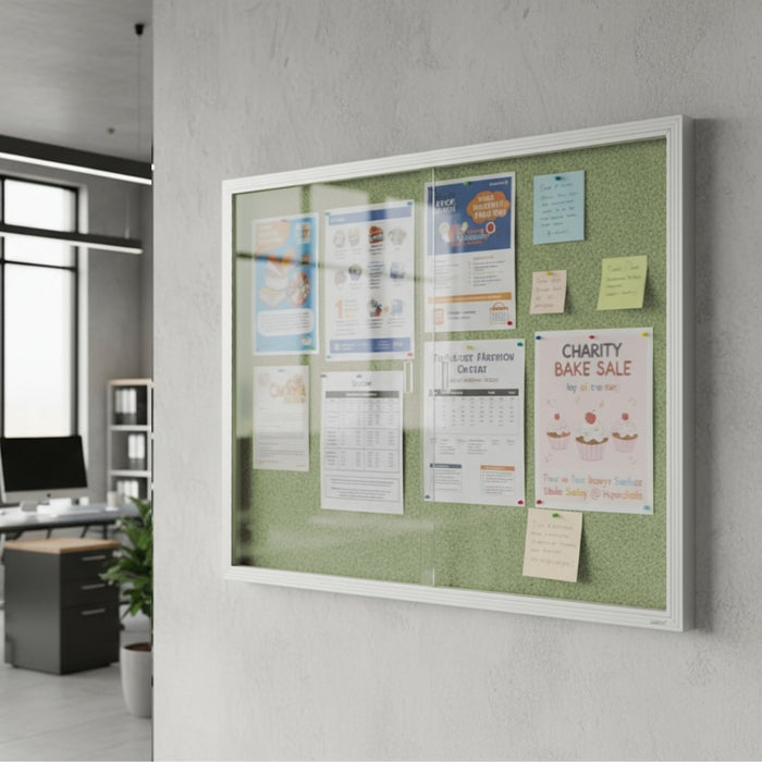 Visionchart BeNoticed Velour Pinboard Notice Case 1500 x 900mm Assorted