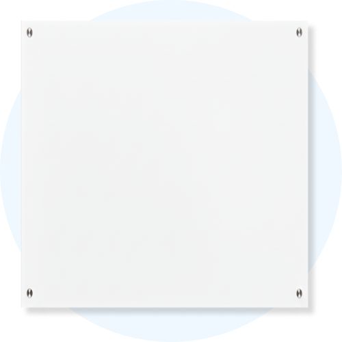 Visionchart Lumiere Magnetic Glassboard 1200 x 1200mm White VGB1212