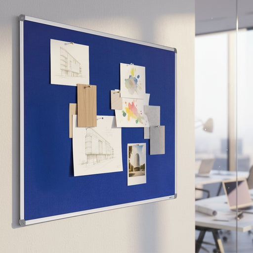Visionchart Corporate Felt Pinboard 1800 x 1200mm Standard Frame Blue