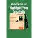BIBBULMUN Everyday Highlighter – Chisel Point (Green, Pack of 12)